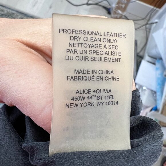 Alice + Olivia Sayah Silk Leather Cut-out A-Line Mini Dress Black Size Small - Picture 11 of 11